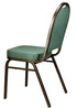 Chivari Green Patterned Fabric Gold Steel Frame Dome Back Banquet Chair CQDFGR-ZF-T