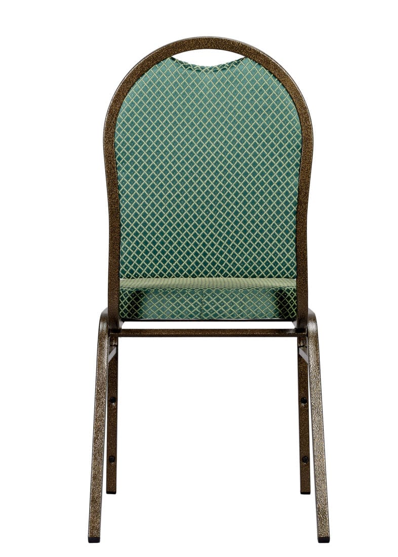 Chivari Green Patterned Fabric Gold Steel Frame Dome Back Banquet Chair CQDFGR-ZF-T
