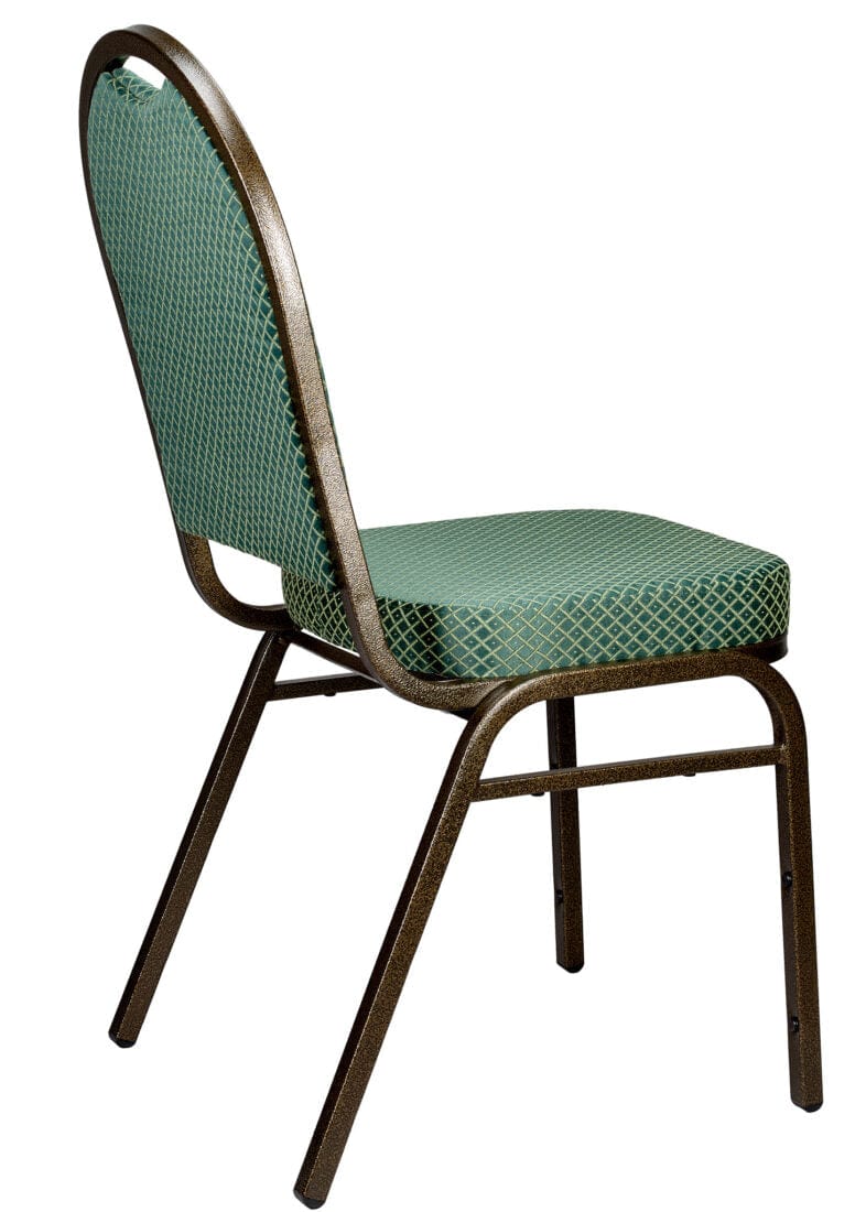 Chivari Green Patterned Fabric Gold Steel Frame Dome Back Banquet Chair CQDFGR-ZF-T