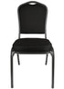 Chivari Black Fabric Silver Vein Steel Frame Crown Back Banquet Chair CQCFB-ZF-T