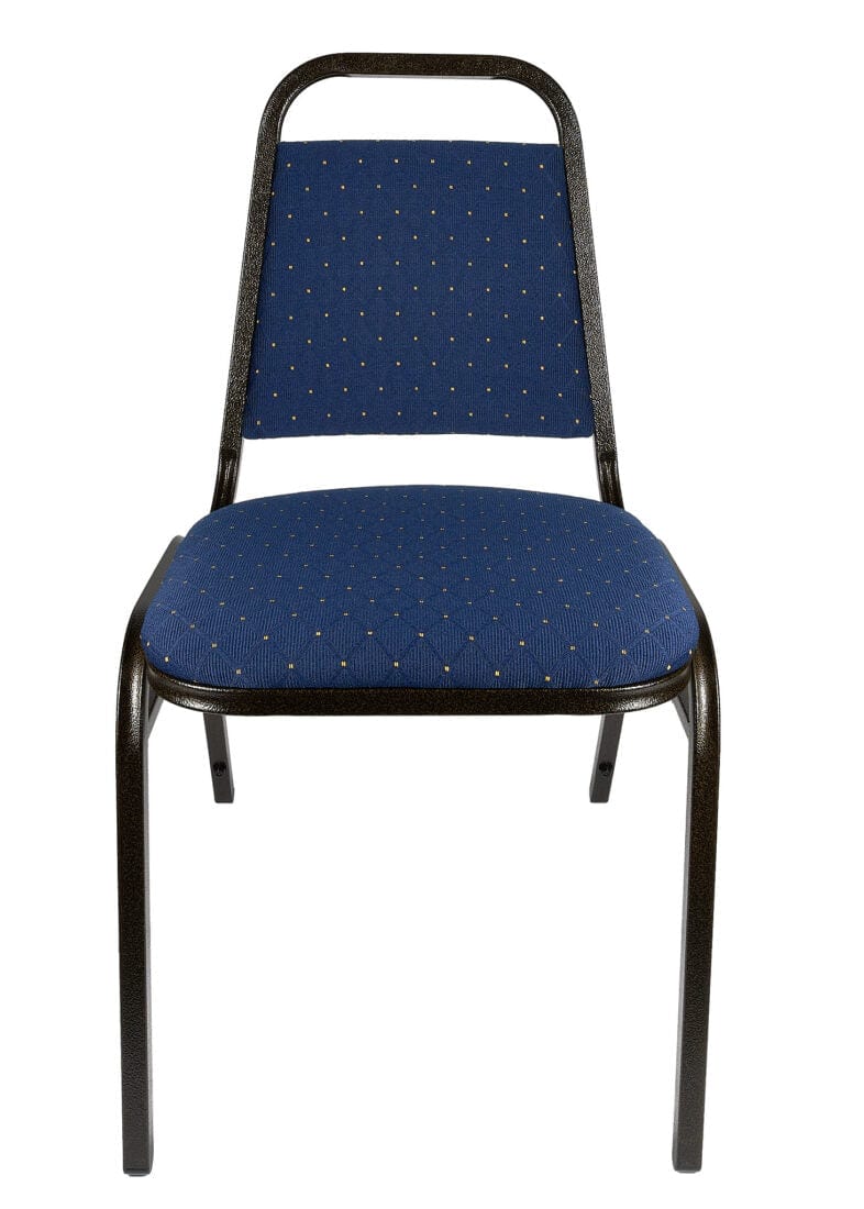 Chivari Navy Blue with Gold Dot Fabric Gold Vein Steel Frame Trapezoid Back 32" Banquet Chair CQTFBLU-ZF-T