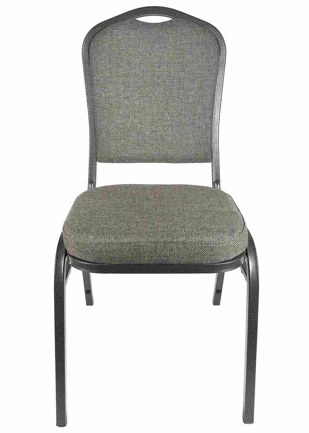 Chivari Charcoal Gray Fabric Silver Vein Steel Frame Crown Back Banquet Chair CQCFG-ZF-T