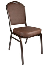 Brown Vinyl Copper Vein Steel Frame Crown Back Banquet Chair
