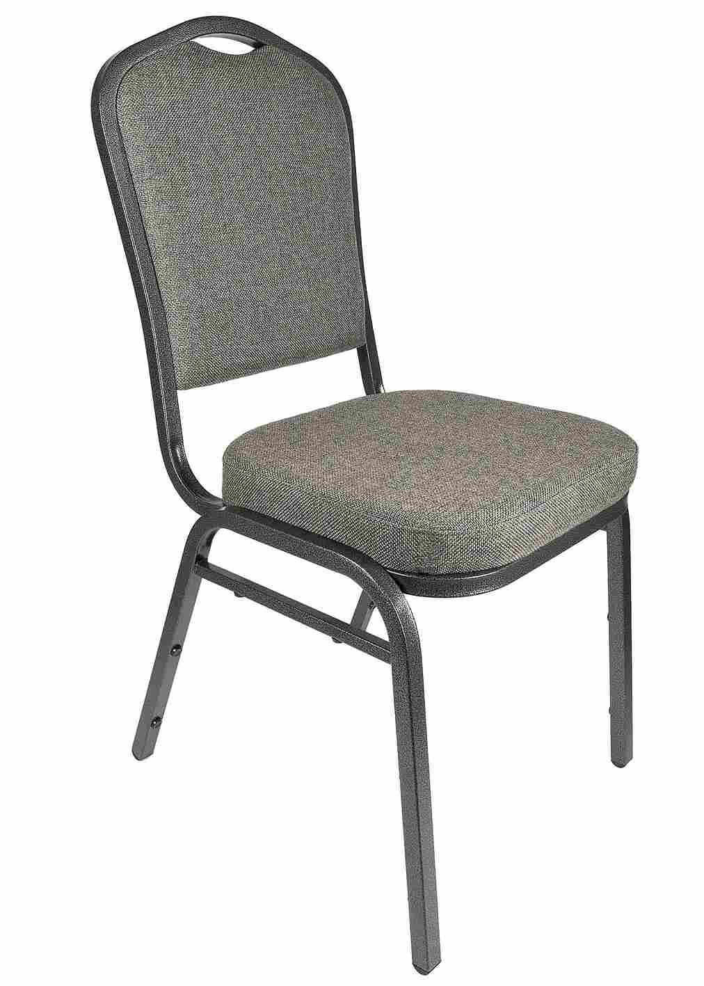 Chivari Charcoal Gray Fabric Silver Vein Steel Frame Crown Back Banquet Chair CQCFG-ZF-T