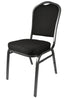 Chivari Black Fabric Silver Vein Steel Frame Crown Back Banquet Chair CQCFB-ZF-T