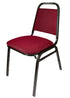 Chivari Burgundy Fabric Gold Vein Steel Frame Trapezoid Back 34" Banquet Chair CQTFBU4-ZF-T