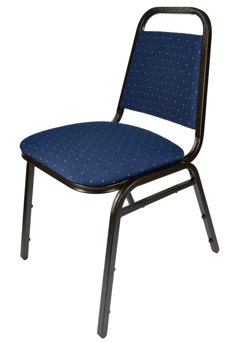 Chivari Navy Blue with Gold Dot Fabric Gold Vein Steel Frame Trapezoid Back 32