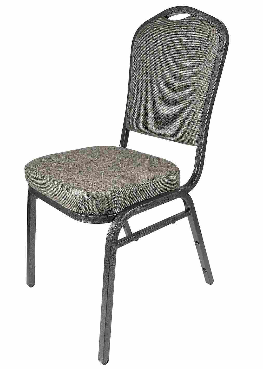 Chivari Charcoal Gray Fabric Silver Vein Steel Frame Crown Back Banquet Chair CQCFG-ZF-T