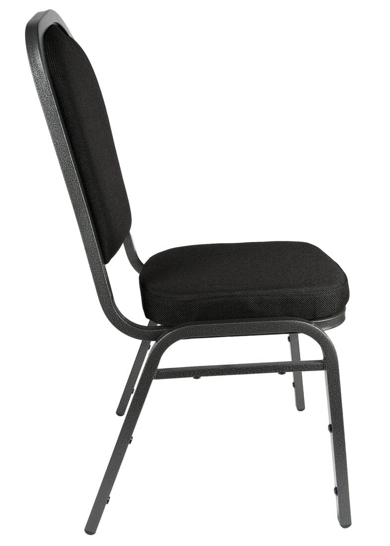 Chivari Black Fabric Silver Vein Steel Frame Crown Back Banquet Chair CQCFB-ZF-T
