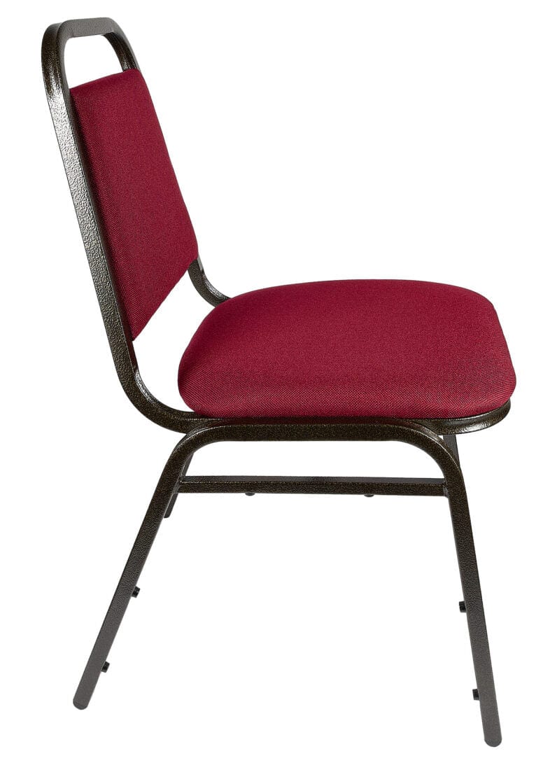 Chivari Burgundy Fabric Gold Vein Steel Frame Trapezoid Back 34