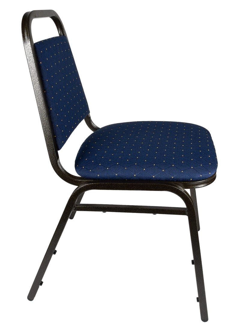 Chivari Navy Blue with Gold Dot Fabric Gold Vein Steel Frame Trapezoid Back 32