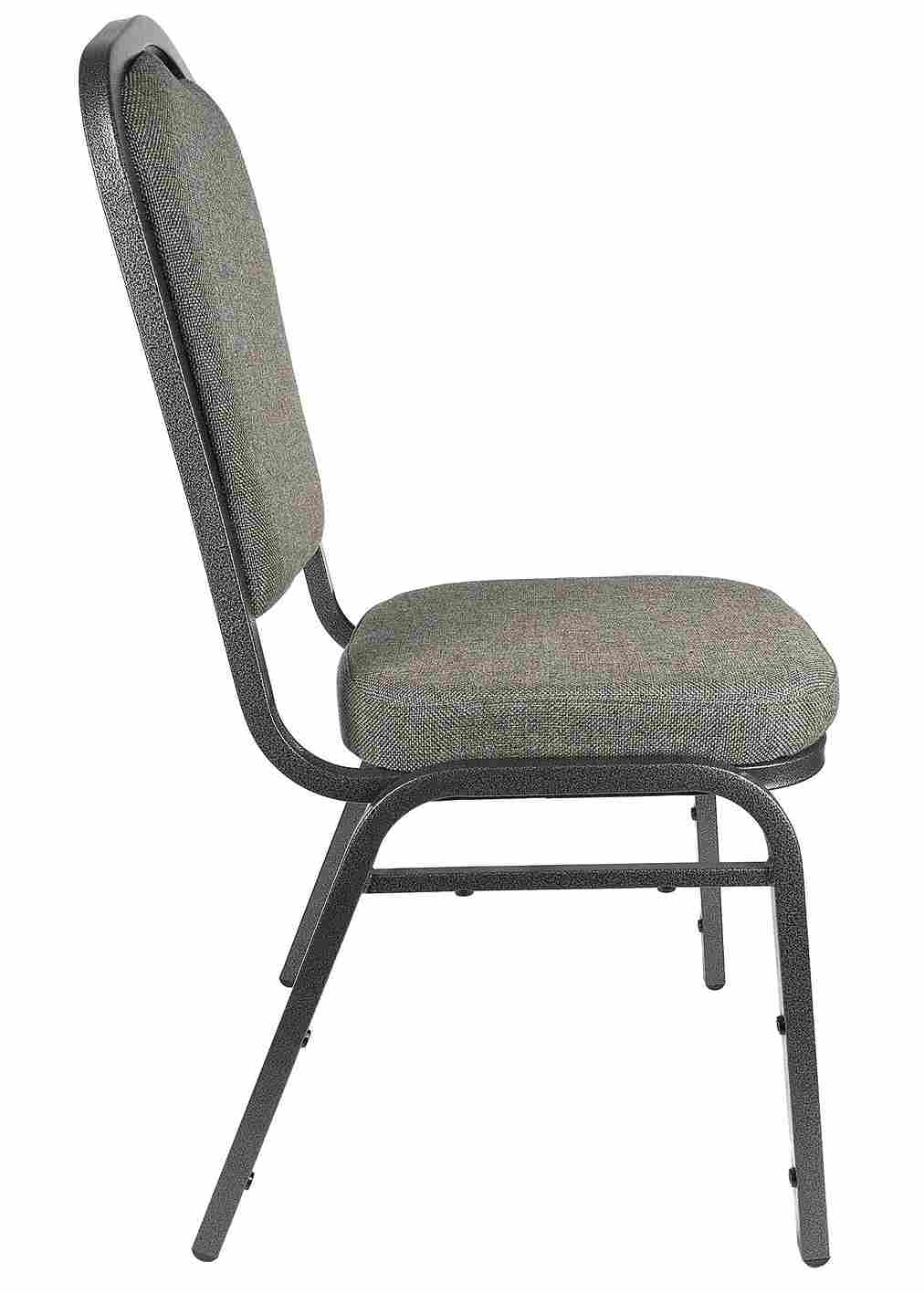 Chivari Charcoal Gray Fabric Silver Vein Steel Frame Crown Back Banquet Chair CQCFG-ZF-T