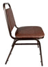 Chivari Brown Vinyl Copper Vein Steel Frame Trapezoid Back 32" Banquet Chair CQTVBR-ZF-T