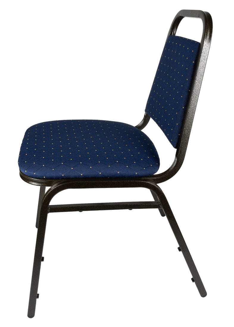 Chivari Navy Blue with Gold Dot Fabric Gold Vein Steel Frame Trapezoid Back 32