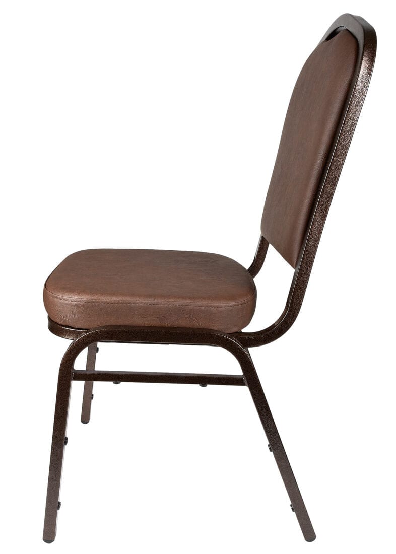 Chivari Brown Vinyl Copper Vein Steel Frame Crown Back Banquet Chair CQCVBR-ZF-T