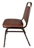 Chivari Brown Vinyl Copper Vein Steel Frame Trapezoid Back 32" Banquet Chair CQTVBR-ZF-T