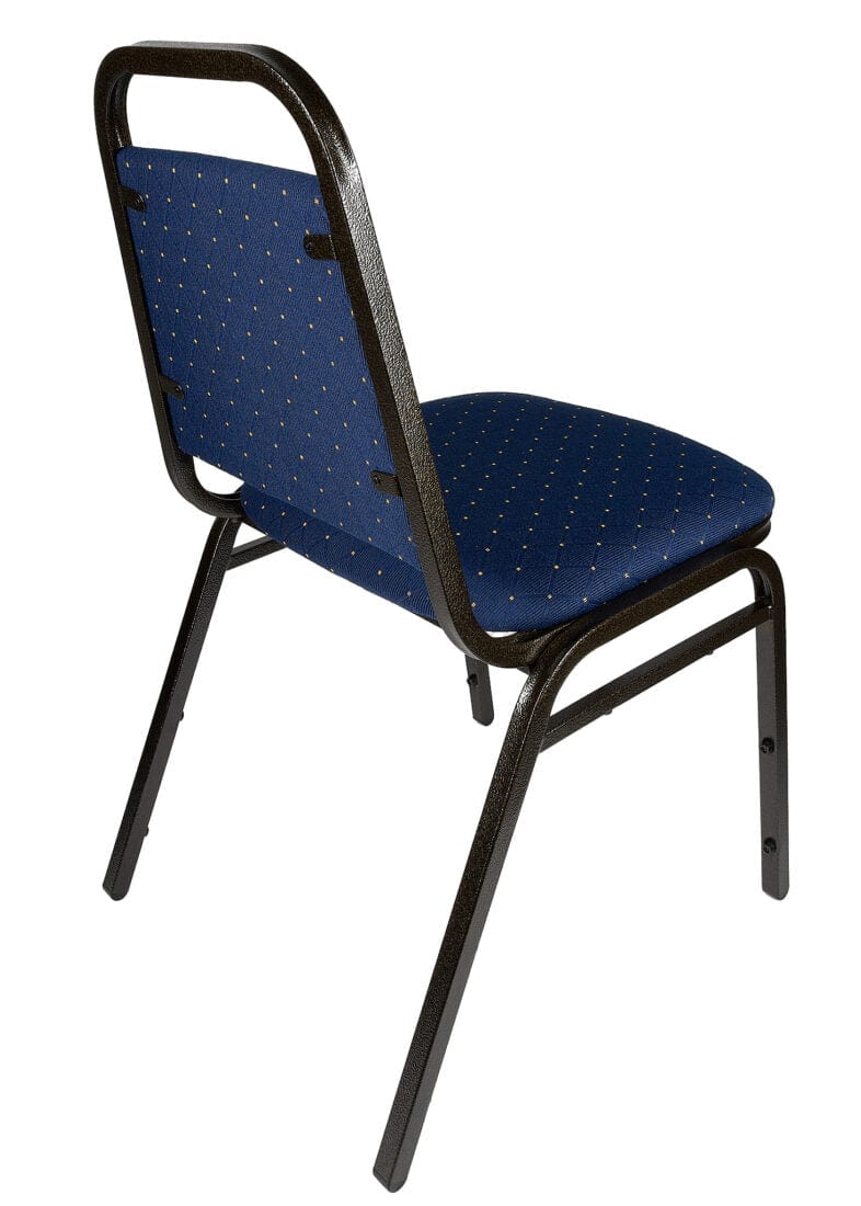Chivari Navy Blue with Gold Dot Fabric Gold Vein Steel Frame Trapezoid Back 32