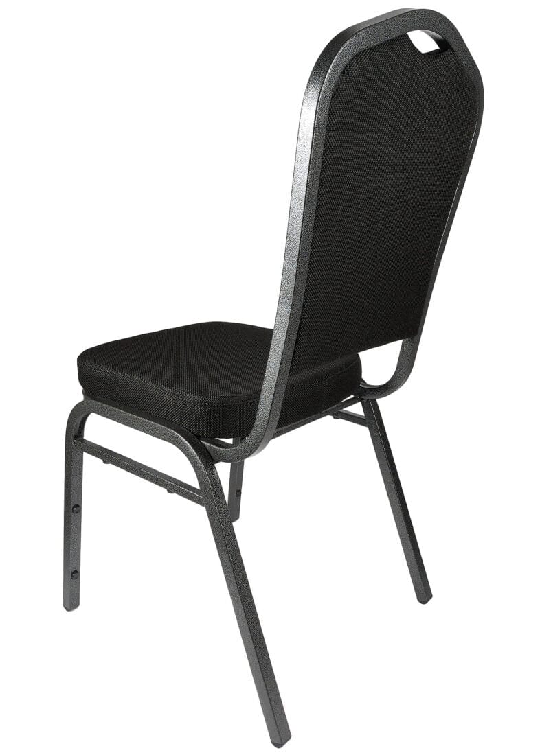 Chivari Black Fabric Silver Vein Steel Frame Crown Back Banquet Chair CQCFB-ZF-T