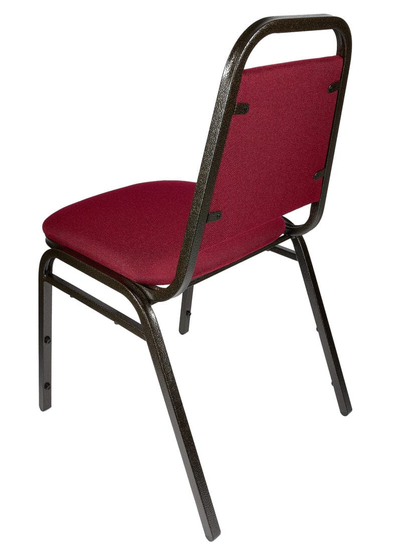 Chivari Burgundy Fabric Gold Vein Steel Frame Trapezoid Back 34