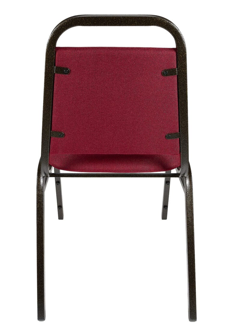Chivari Burgundy Fabric Gold Vein Steel Frame Trapezoid Back 34