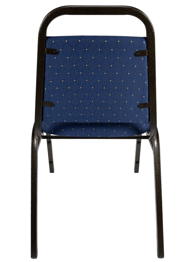 Chivari Navy Blue with Gold Dot Fabric Gold Vein Steel Frame Trapezoid Back 32