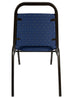 Chivari Navy Blue with Gold Dot Fabric Gold Vein Steel Frame Trapezoid Back 32" Banquet Chair CQTFBLU-ZF-T