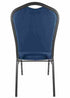 Chivari Navy Blue Fabric Silver Vein Steel Frame Crown Back Banquet Chair CQCFBLU-ZF-T