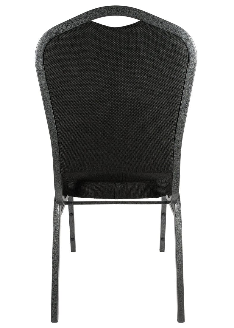 Chivari Black Fabric Silver Vein Steel Frame Crown Back Banquet Chair CQCFB-ZF-T
