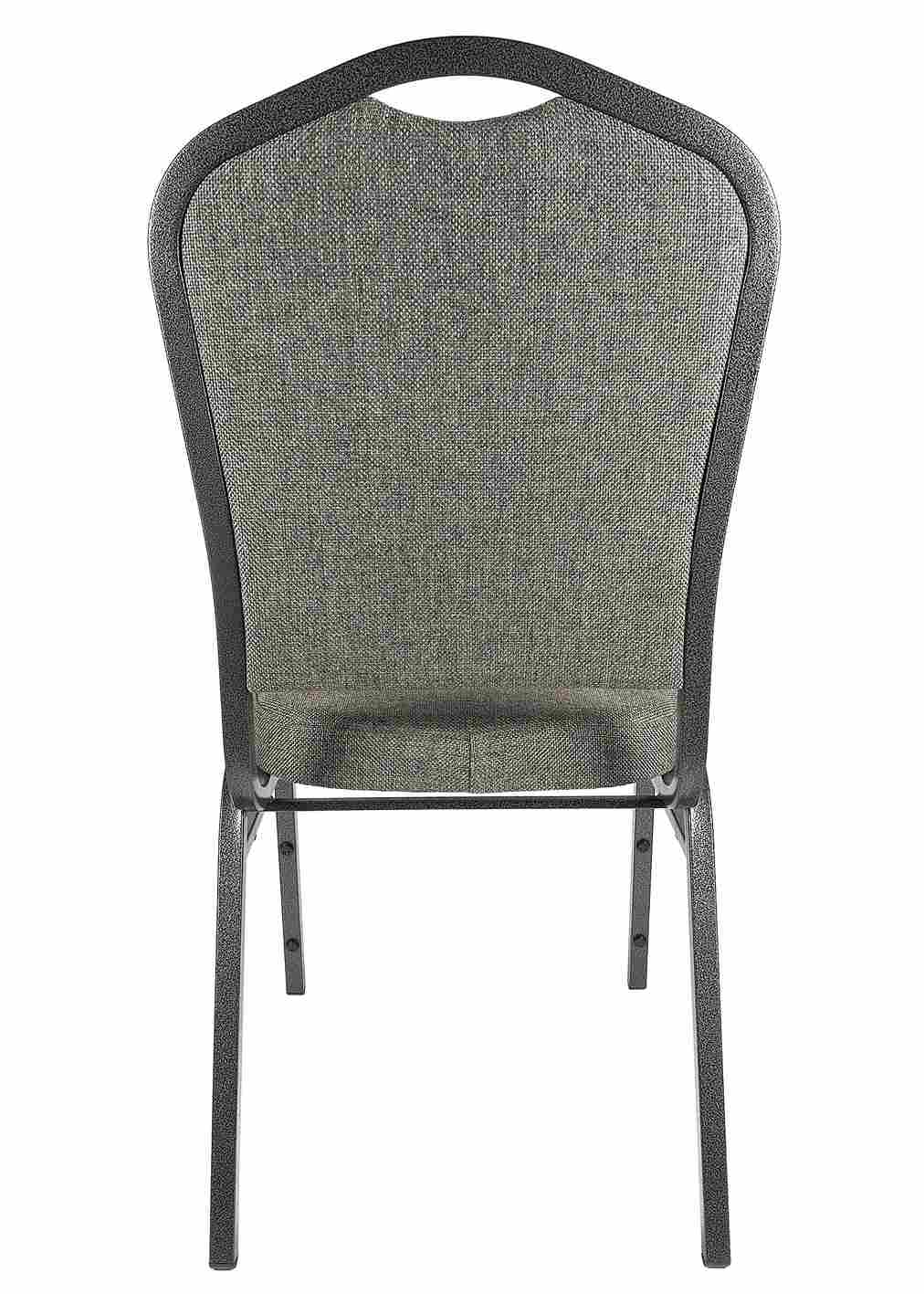 Chivari Charcoal Gray Fabric Silver Vein Steel Frame Crown Back Banquet Chair CQCFG-ZF-T