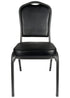 Chivari Black Vinyl Silver Vein Steel Frame Crown Back Banquet Chair CQCVB-ZF-T