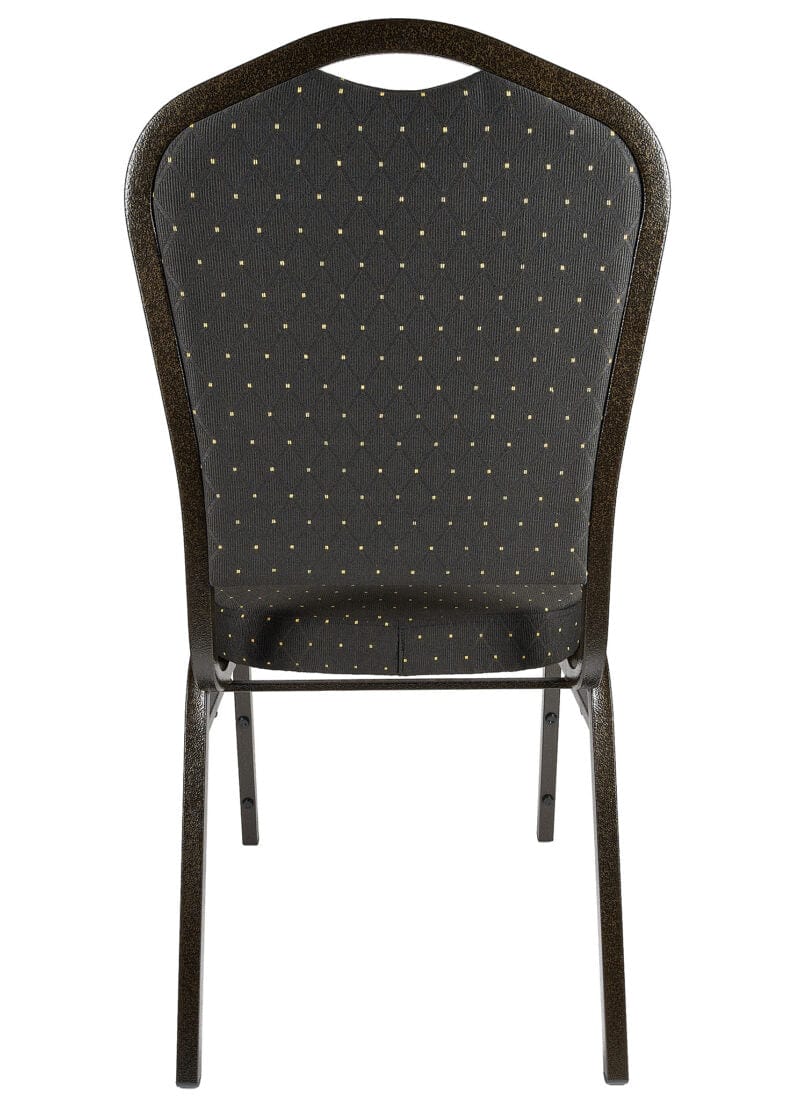 Chivari Black with Gold Dot Fabric Gold Vein Steel Frame Crown Back Banquet Chair CQCFBD-ZF-T