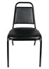 Chivari Black 32" Vinyl Steel Frame Trapezoid Back Banquet Chair CQTVB-ZF-T