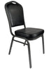 Chivari Black Vinyl Silver Vein Steel Frame Crown Back Banquet Chair CQCVB-ZF-T