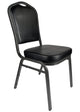 Chivari Black Vinyl Silver Vein Steel Frame Crown Back Banquet Chair CQCVB-ZF-T