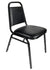 Chivari Black Vinyl Black Steel Frame Trapezoid Back 34" Banquet Chair CQTVB4-ZF-T