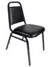 Chivari Black Vinyl Black Steel Frame Trapezoid Back 34" Banquet Chair CQTVB4-ZF-T