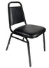 Chivari Scratch and Dent Black Vinyl Black Steel Frame Trapezoid Back 34" Banquet Chair CQTVB4-ZF-T-SD