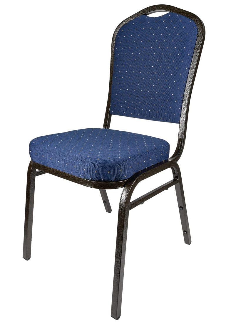 Chivari Navy Blue with Gold Dot Fabric Gold Vein Steel Frame Crown Back Banquet Chair CQCFBLUD-ZF-T