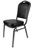 Chivari Black Vinyl Silver Vein Steel Frame Crown Back Banquet Chair CQCVB-ZF-T
