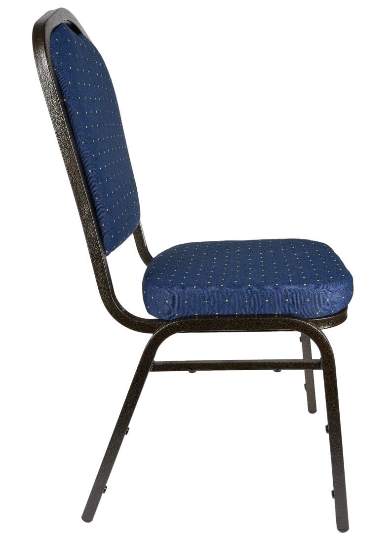 Chivari Navy Blue with Gold Dot Fabric Gold Vein Steel Frame Crown Back Banquet Chair CQCFBLUD-ZF-T