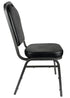 Chivari Black Vinyl Silver Vein Steel Frame Crown Back Banquet Chair CQCVB-ZF-T