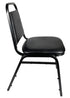 Chivari Black 32" Vinyl Steel Frame Trapezoid Back Banquet Chair CQTVB-ZF-T