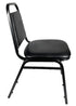 Chivari Scratch and Dent Black Vinyl Black Steel Frame Trapezoid Back 34" Banquet Chair CQTVB4-ZF-T-SD