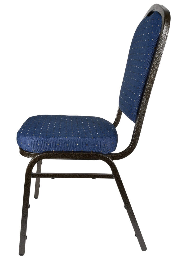 Chivari Navy Blue with Gold Dot Fabric Gold Vein Steel Frame Crown Back Banquet Chair CQCFBLUD-ZF-T