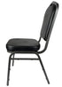 Chivari Black Vinyl Silver Vein Steel Frame Crown Back Banquet Chair CQCVB-ZF-T