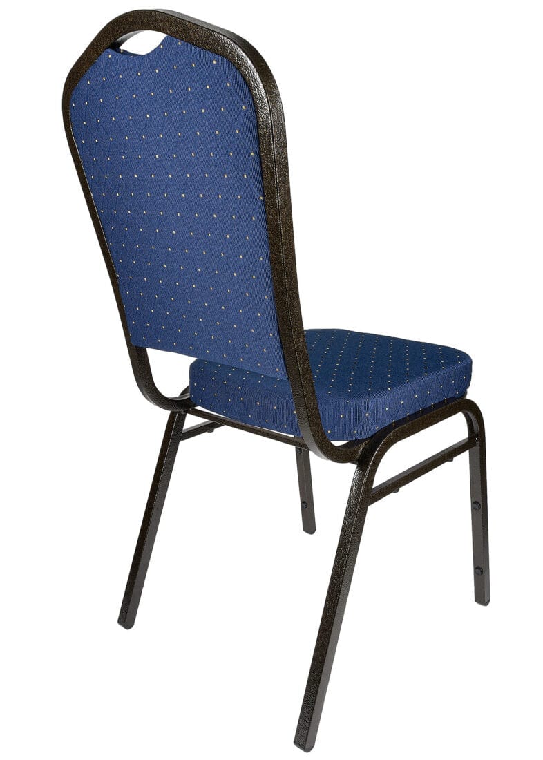 Chivari Navy Blue with Gold Dot Fabric Gold Vein Steel Frame Crown Back Banquet Chair CQCFBLUD-ZF-T