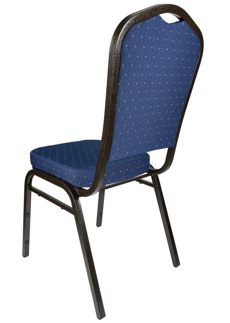 Chivari Navy Blue with Gold Dot Fabric Gold Vein Steel Frame Crown Back Banquet Chair CQCFBLUD-ZF-T