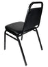 Chivari Black Vinyl Black Steel Frame Trapezoid Back 34" Banquet Chair CQTVB4-ZF-T