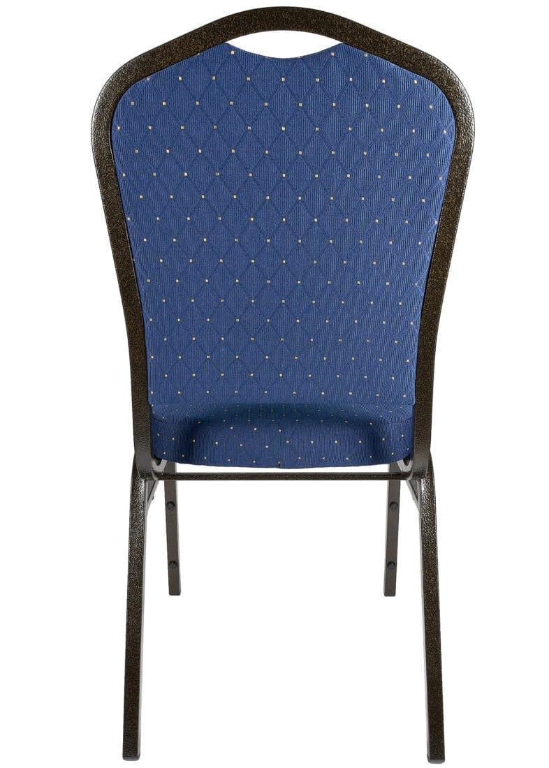 Chivari Navy Blue with Gold Dot Fabric Gold Vein Steel Frame Crown Back Banquet Chair CQCFBLUD-ZF-T