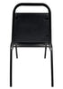 Chivari Black Vinyl Black Steel Frame Trapezoid Back 34" Banquet Chair CQTVB4-ZF-T